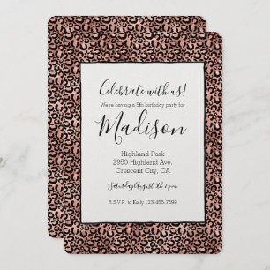 Pink Black Leopard Print Invitation