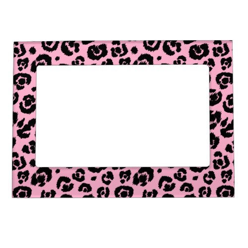 Pink Black Leopard Print Magnetic Picture Frame