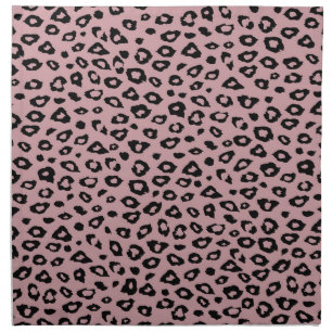 Pink Black Leopard Print Napkin