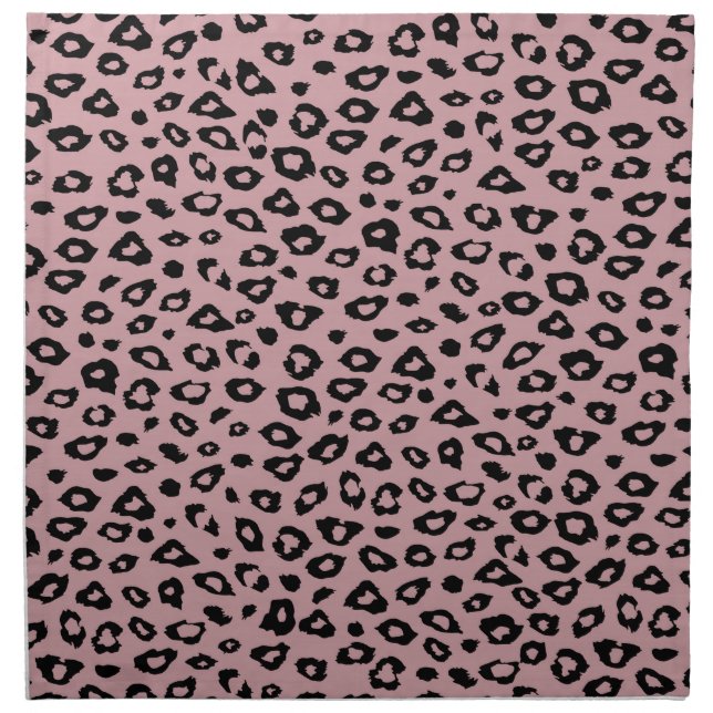 Pink Black Leopard Print Napkin (Front)