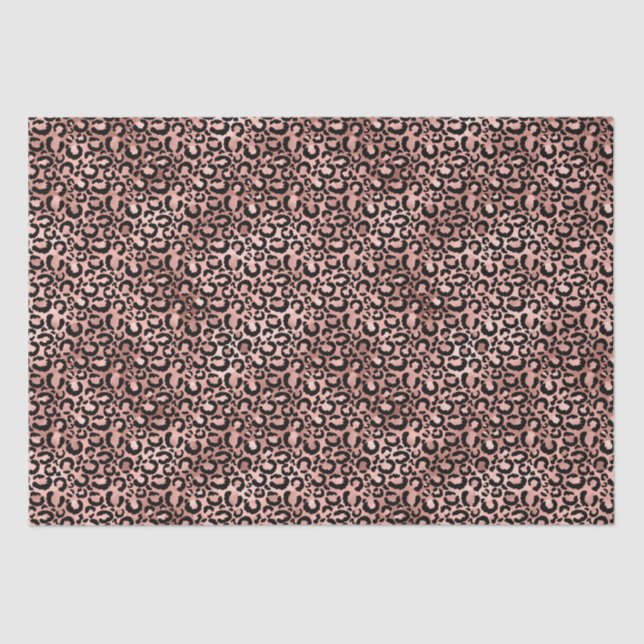 Pink Black Leopard Print Tissue Paper (Front)