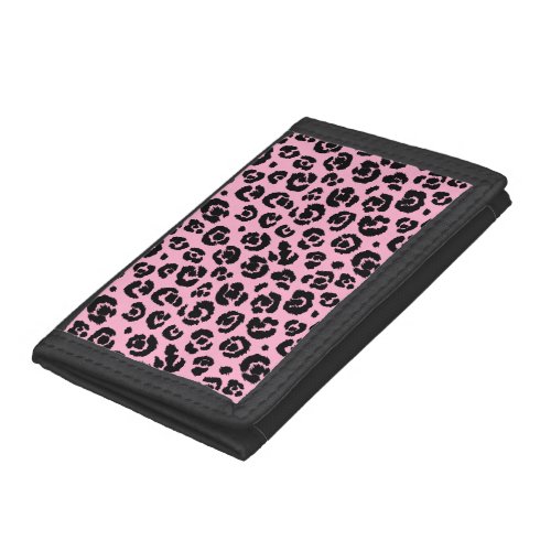 Pink Black Leopard Print Tri_fold Wallet