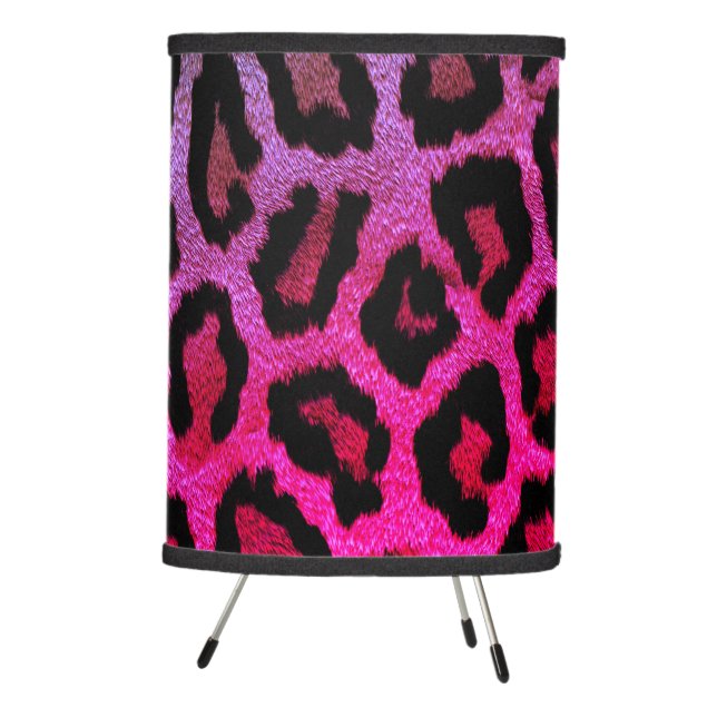 Pink & Black Leopard Print Tripod Lamp (Right)
