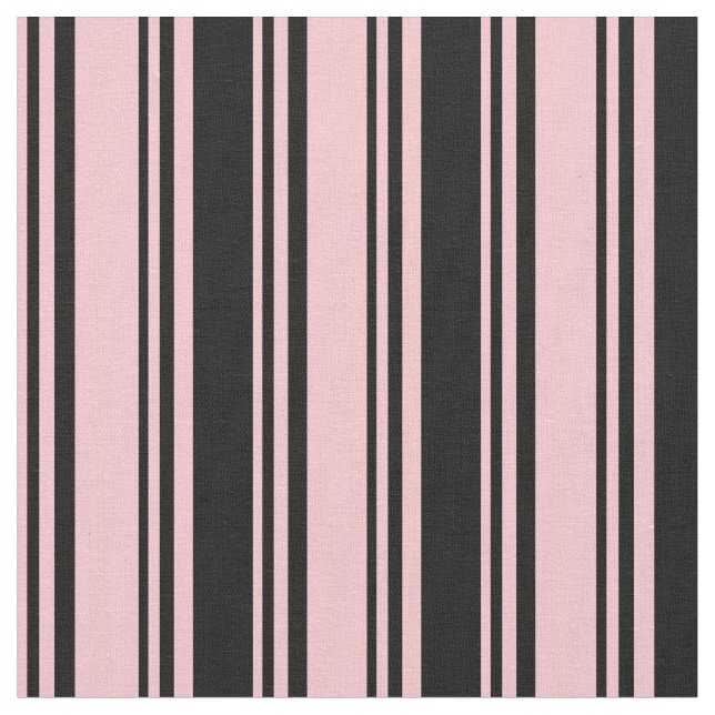 Pink & Black Lines/Stripes Pattern Fabric (Close Up)