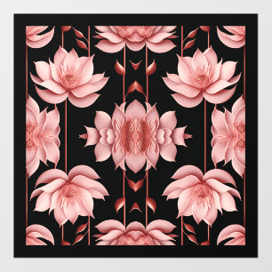 Pink-black Lotus Wall Decal