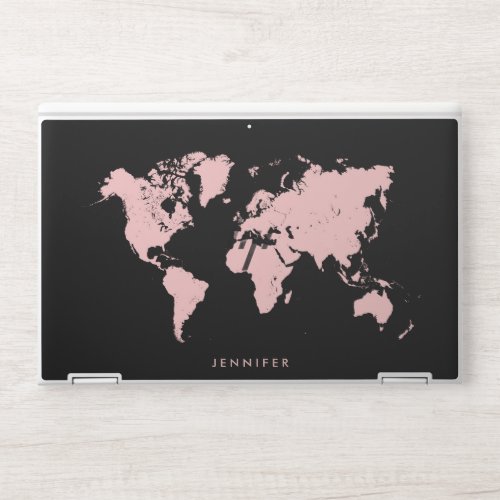 Pink  Black Map HP Laptop Skin