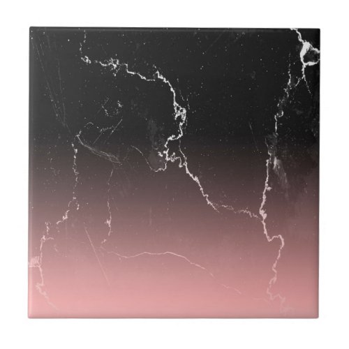 Pink  Black Marble Ceramic Tile