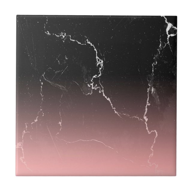 Pink & Black Marble Ceramic Tile (Front)