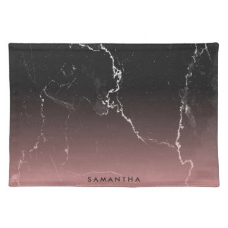 Pink & Black Marble Cloth Placemat