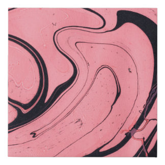 Pink Black Marble Hand Drawn Faux Canvas Print