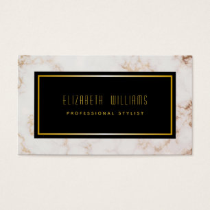 Pink Black Marble Stylist Business Cards