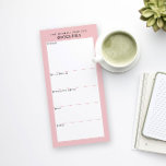 Pink Black Minimalist Simple Grocery Shopping List Magnetic Notepad<br><div class="desc">Write your grocery list on this magnetic note pad for an easy way to plan your route through the store while shopping. The magnetic back sticks on your fridge, metal pantry door or whiteboard command center. The simple, modern layout in clean blush pink, black and white with sans serif fonts...</div>