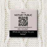 Pink Black Notary Public Logo Add QR Code Custom Button<br><div class="desc">Promote yourself and your notary business with this Pink & Black Notary Public button. Add your QR code,  and your contact info to the pin and let people know you are ready to stamp!</div>