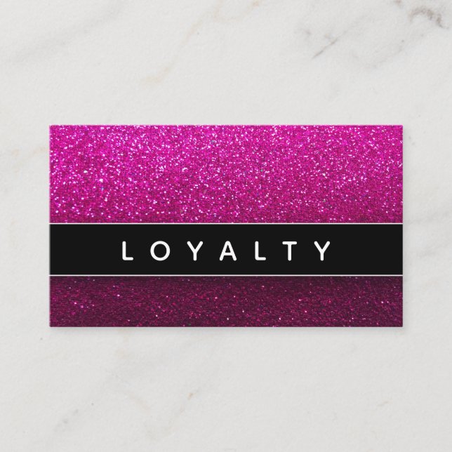 Pink Black Ombre Glitter MUA Nail Salon Hair Style Appointment Card (Front)