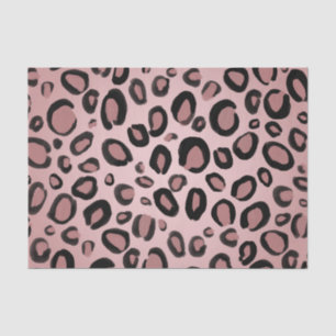 Pink & Black Painted Cheetah Leopard Print Spots Tissue Paper
