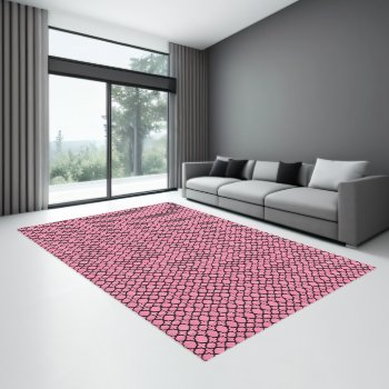 Pink & Black Pattern Rug by Allita at Zazzle