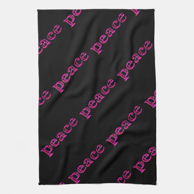 pink black peace towel (Vertical)