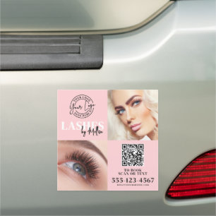 Pink Black Photo Logo Lash Business Car Magnet