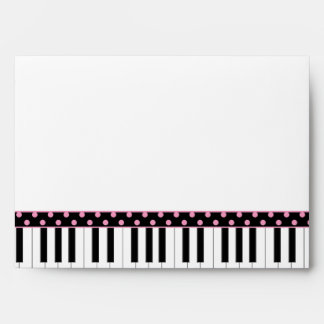 Pink Black Piano Theme Sweet 16 Envelope