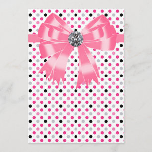 Pink Black Polka Dot Invitation Template