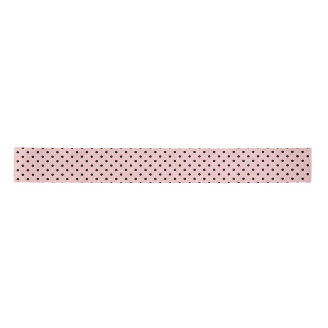 Pink black polka dot satin ribbon (Front)