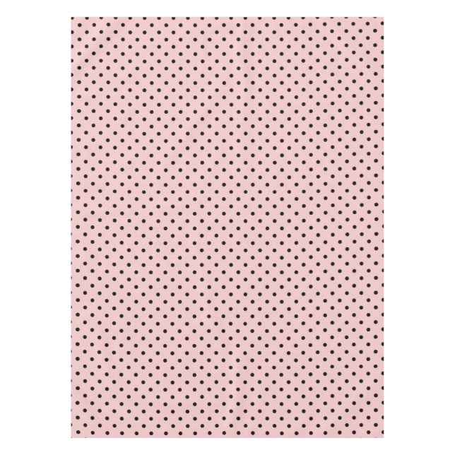 Pink black polka dot tablecloth (Front)