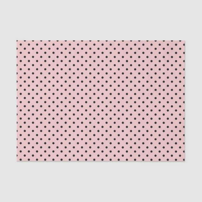 Pink black polka dot tissue paper (Front)