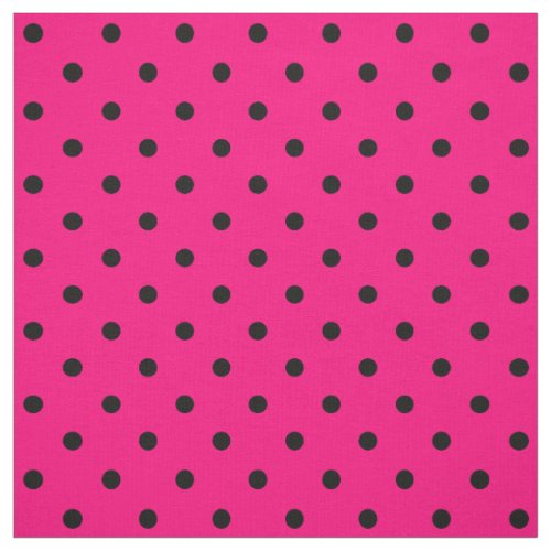 PinkBlack Polka Dots Fabric