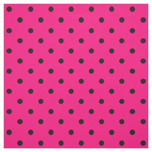 Pink/Black Polka Dots Fabric
