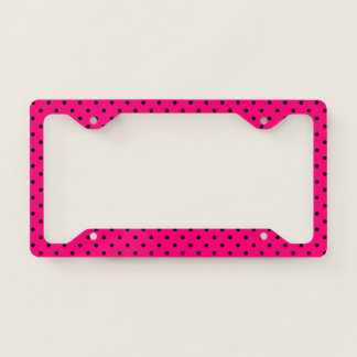 Pink/Black Polka Dots License Plate Frame