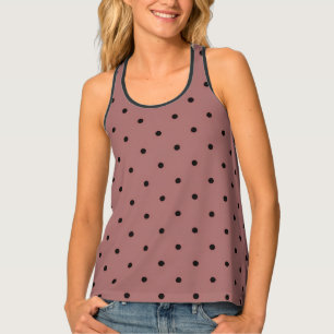 Pink Black Polka Dots Tank Top