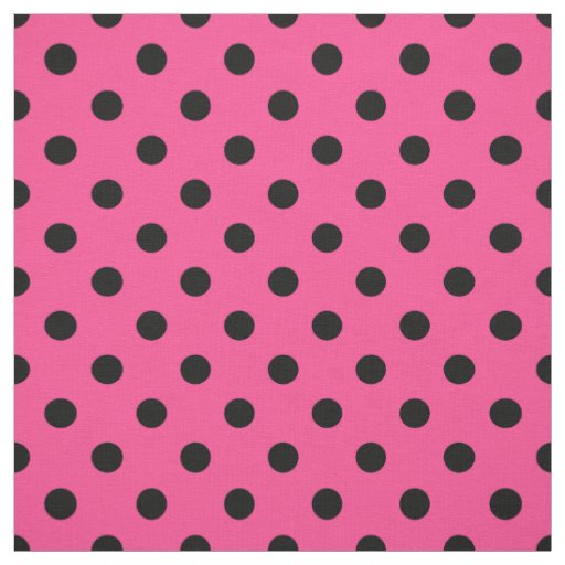 Pink Black Polka Dots Textile Fabric