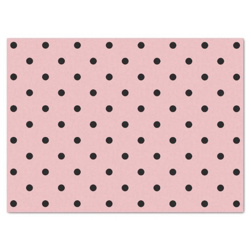 Pink  Black Polka Dots Tissue Paper