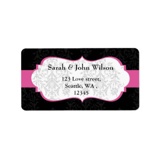 pink black  ,return address label