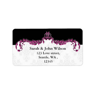 pink black return address label
