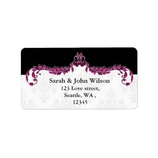 pink black return address label