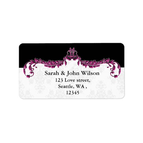 pink black return address label