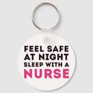 Pink Black Sassy Nurse Humor Keychain