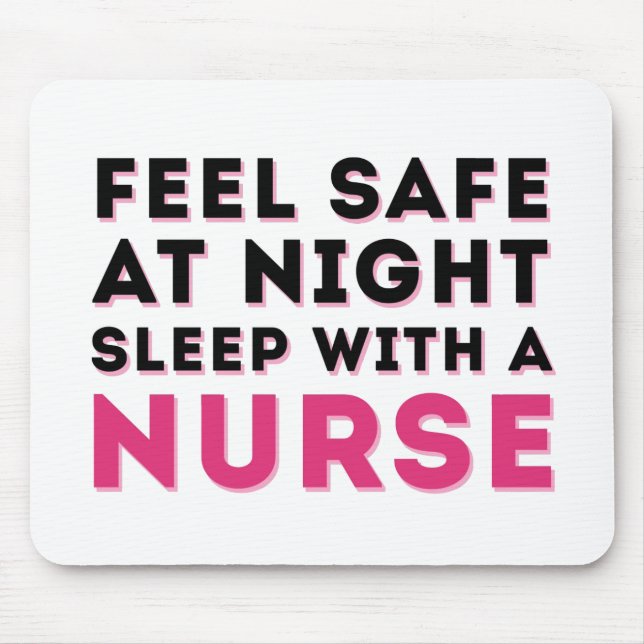 Pink Black Sassy Nurse Humor Mouse Pad (Front)