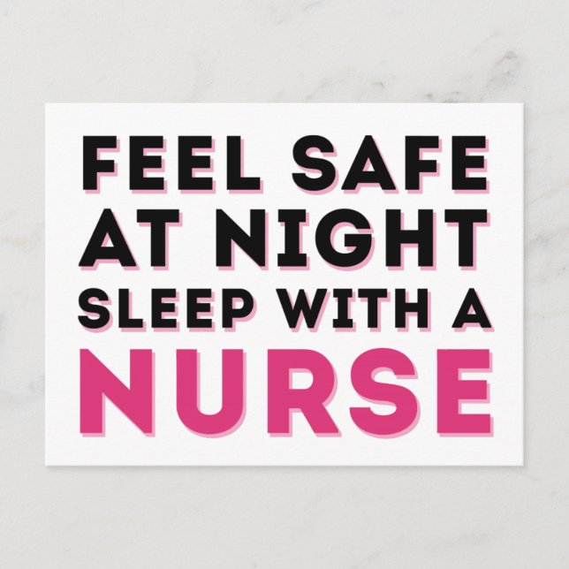 Pink Black Sassy Nurse Humor Postcard (Front)