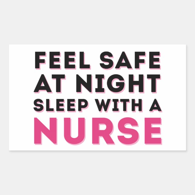 Pink Black Sassy Nurse Humor Rectangular Sticker (Front)
