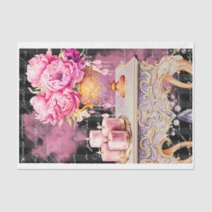 Pink & Black Shabby Glam Table Decoupage Paper