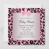 Pink Black Shoes Pink Leopard Baby Girl Shower Invitation 