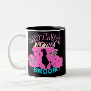 Pink & Black Silhouette Mom Mother Of The Groom  Two-Tone Coffee Mug