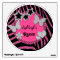 Pink Black Silver Glitter LOOK Zebra Wall Decal