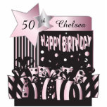 Pink, Black, Silver Metallic | DIY Birthday Statuette<br><div class="desc">Free-standing Birthday Cutouts. Makes a great conversation starter! This adorable DIY party table/cake topper will be a giant hit at the party. Great for any birthday ( 1st, 2nd, 3rd, 4th, 5th, 6th, 7th, 8th, 9th, 10th, 11th, 12th, 13th, 14th, 15th, 16th, 17th, 18th, 19th, 20th, 21st, 22nd, 23rd, 24th,...</div>