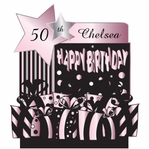 Pink Black Silver Metallic  DIY Birthday Statuette