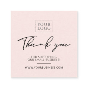 Pink & Black Simple Business Thank you Insert Card