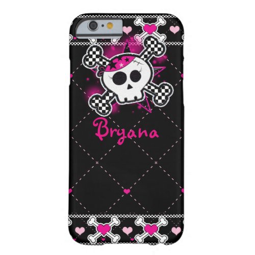 Pink  Black Skull  Hearts Cool Phone Case Cover