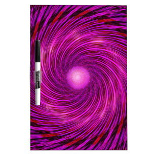 Pink Black Spiral Wave Kaleidoscope Art Dry Erase Board